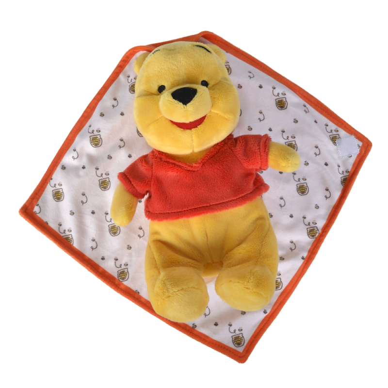  winnie lourson peluche dans sa couverture jaune 25 cm 